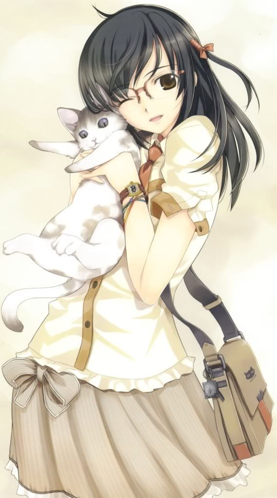 Megane girl with cat