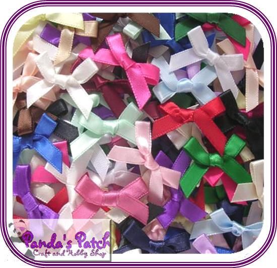 7mm Satin Ribbon Bows 30pk 50pk or 100pk 22 Colours eBay