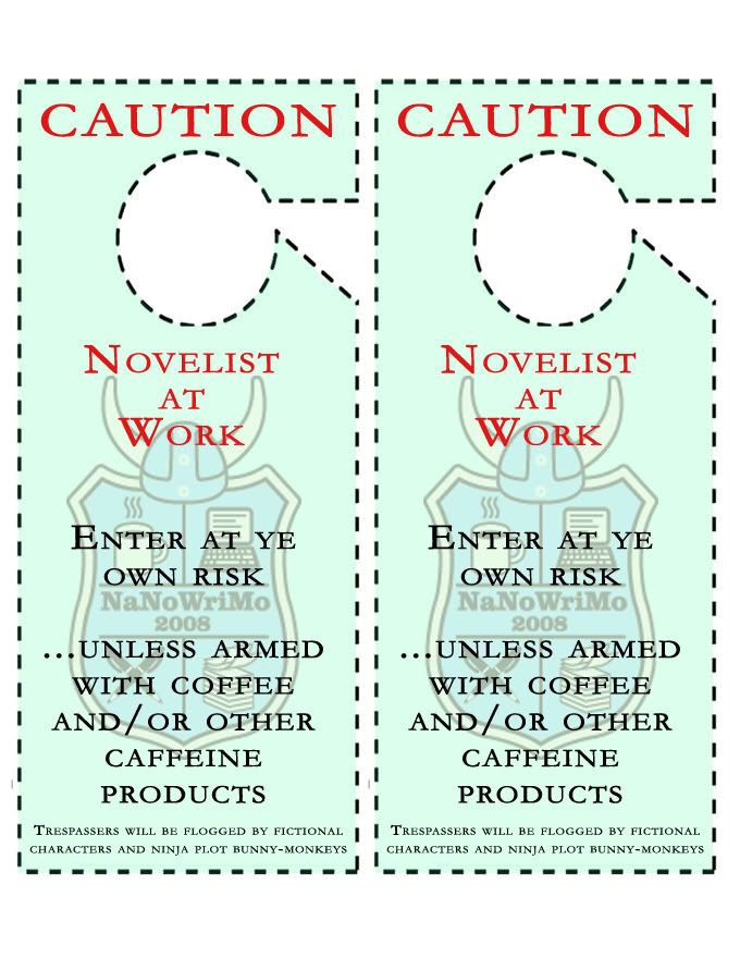 Door Hangers - Caffeine (c) brisbane_nanowrimo genf20 warnings